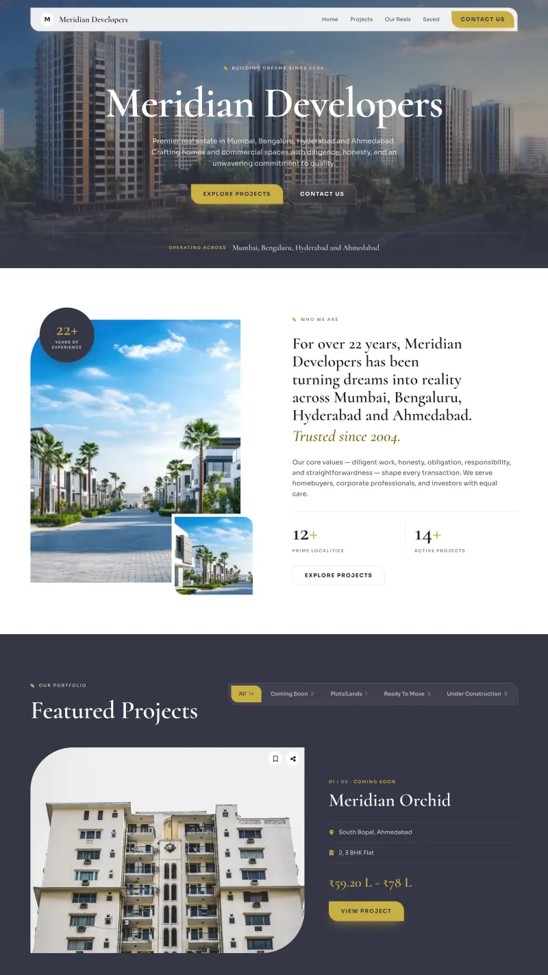 The Nova design: the home page of a sample OneClick Website