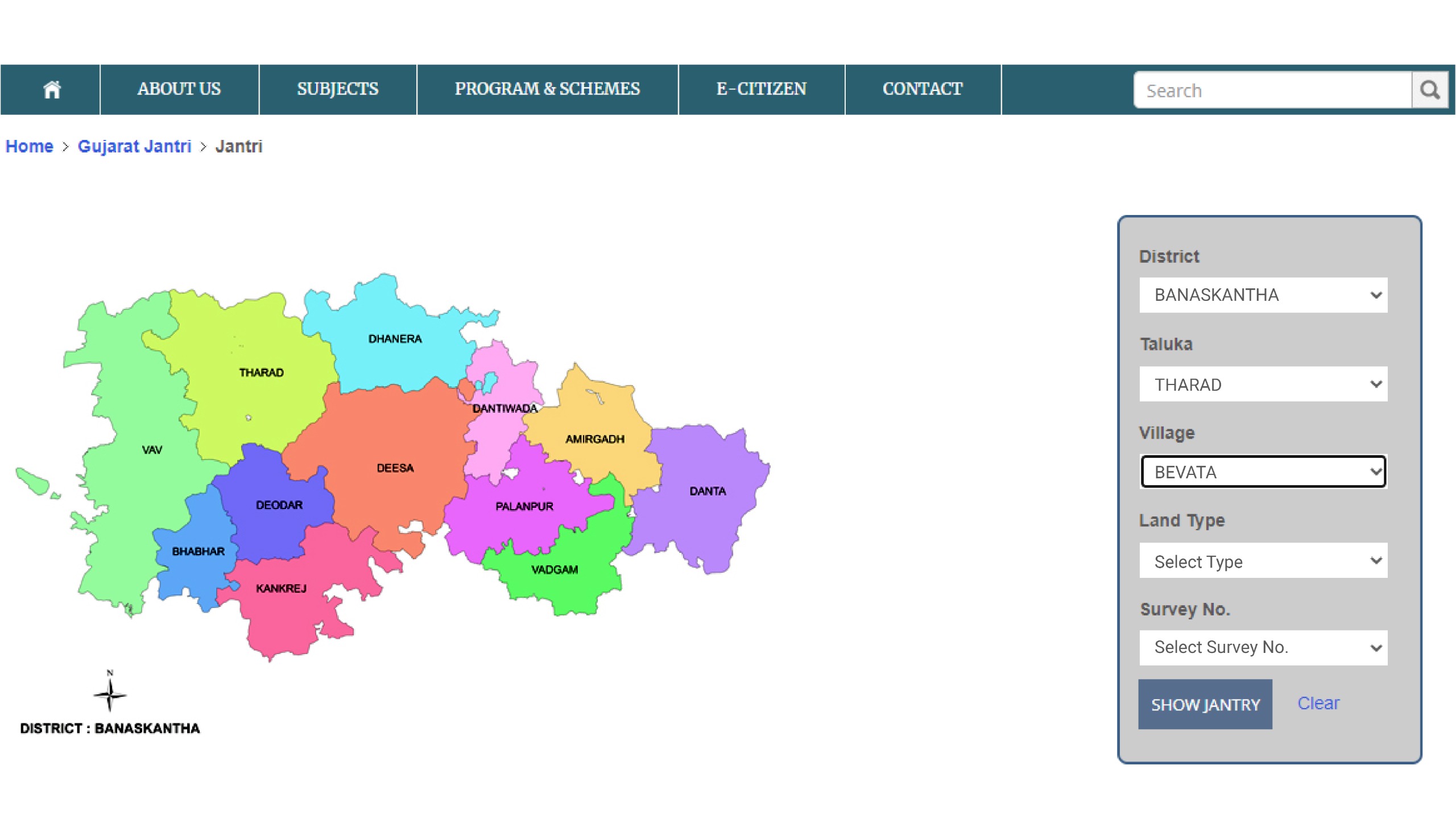 Gujarat Map for the District Selection